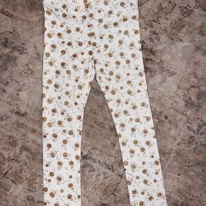 Stylish White and Gold Patterned Pants